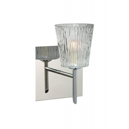 Besa Wall With SQ Canopy Nico 4 Chrome Clear Stone 1x5W LED